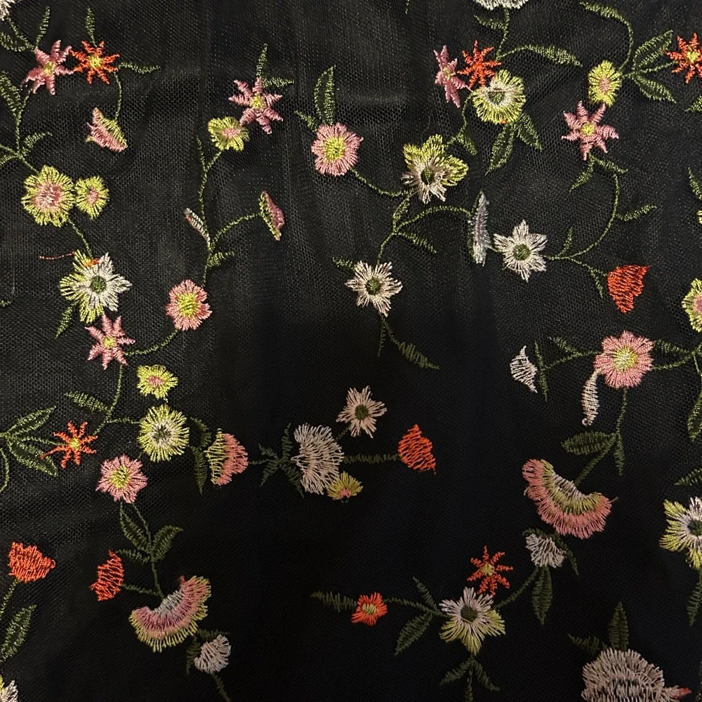 Forever 21 Black Floral A-Line Skirt - Picture 3 of 5
